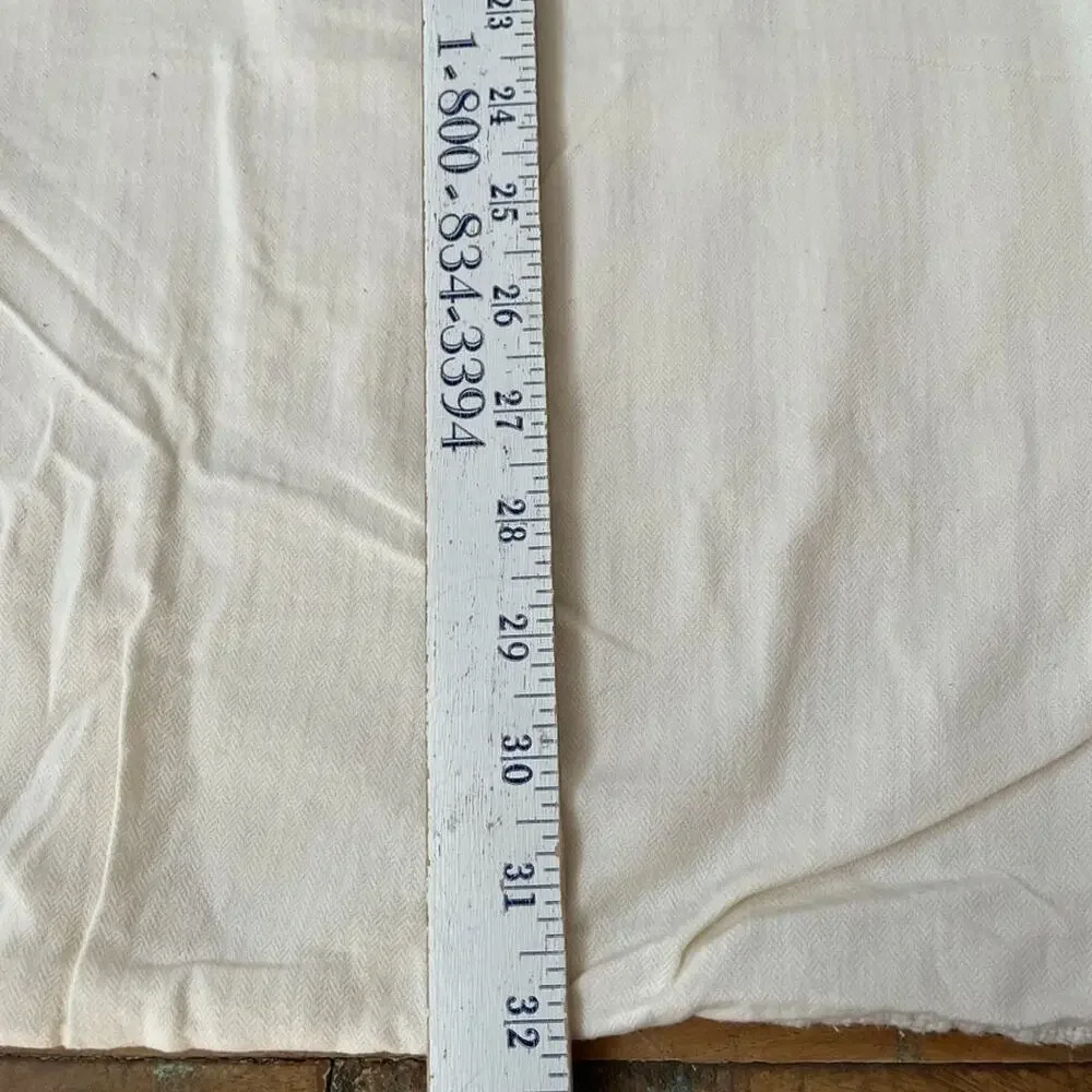 Crate & Barrel Lindstrom Ivory Textured Linen Cotton Pillow Sham King 20” X 36”